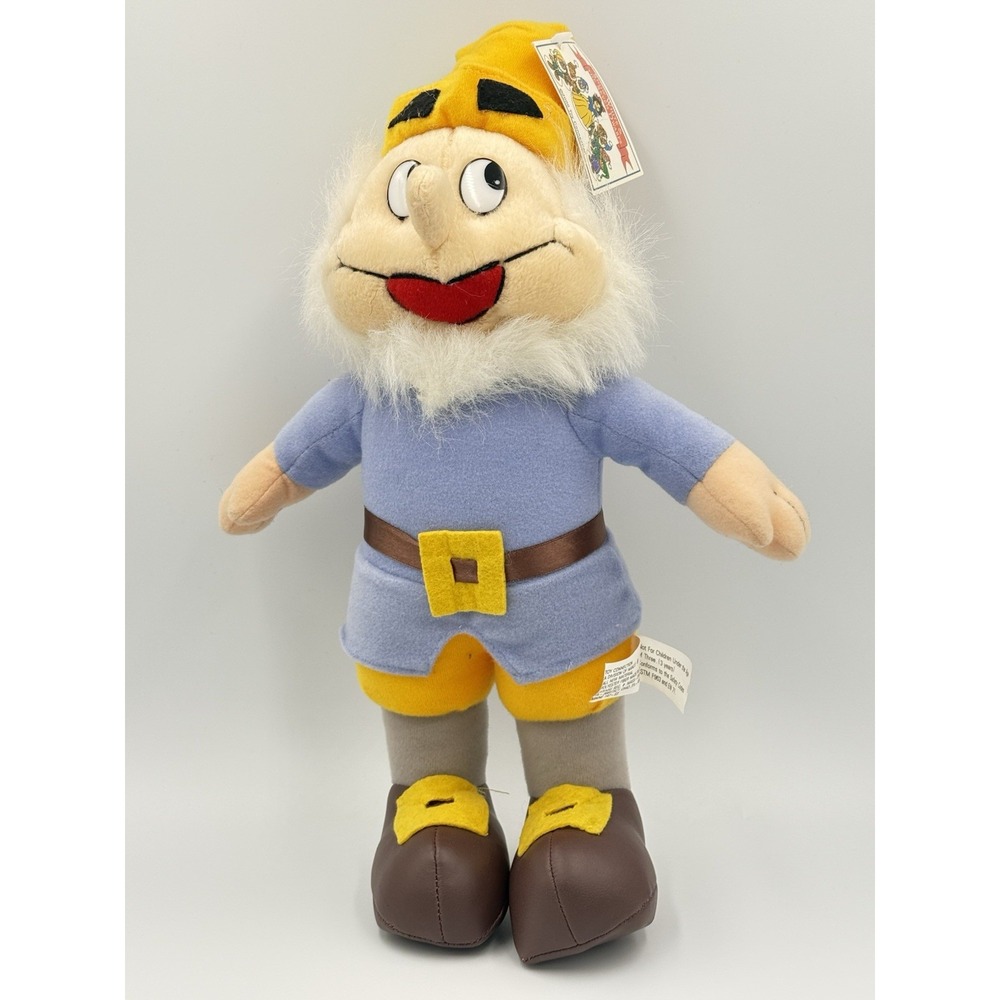 Y2K Toy Connection Happy Dwarf‎ Plush Snow White Seven Dwarfs Blue Yellow NWT